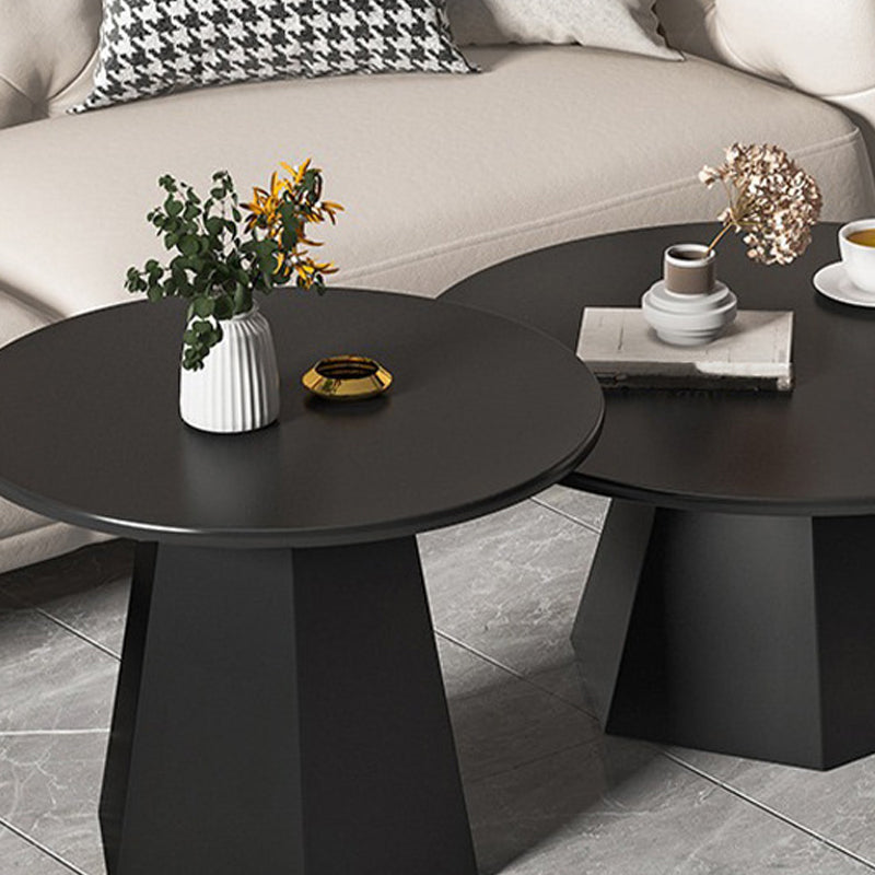 Modern Black/White Coffee Table Pedestal Marble Cocktail Table for Room