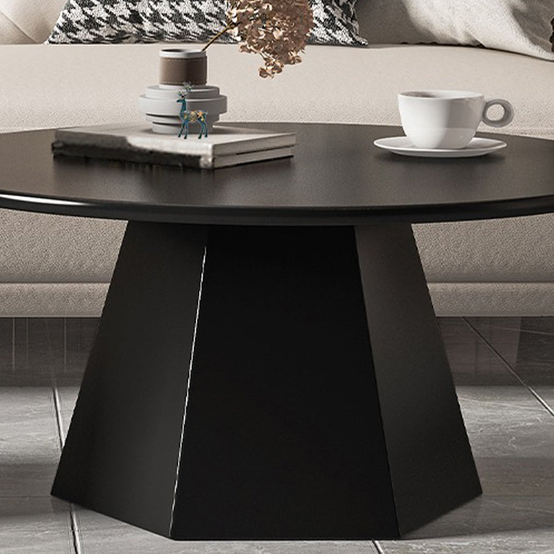 Modern Black/White Coffee Table Pedestal Marble Cocktail Table for Room
