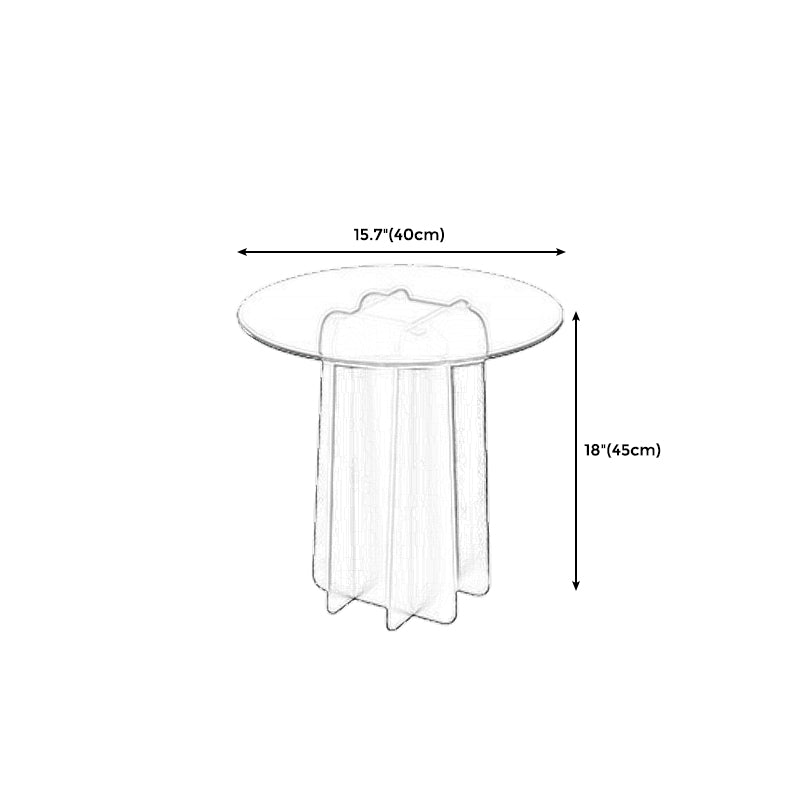 Pedestal Base Coffee Table Round Glass Cocktail Table in Black