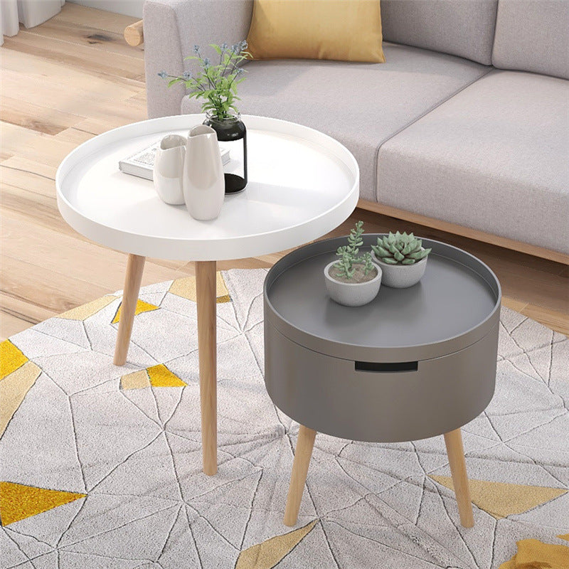 3 Legs 2 Round Coffee Table Contemporary Wood Coffee Table Set