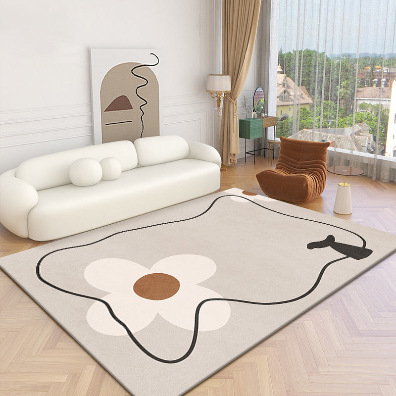 Black Nordic Carpet Polyester Line Carpet Stain Resistant Carpet for Drawing Room