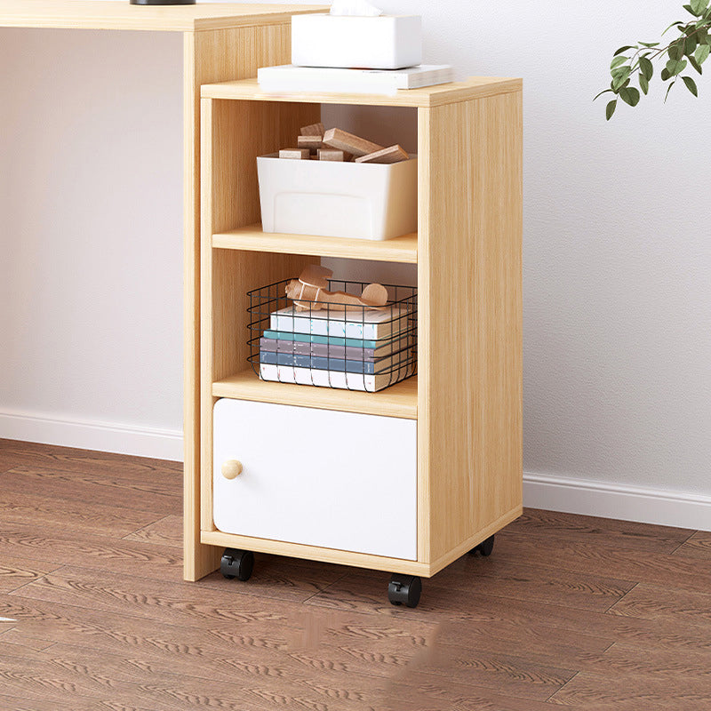 Modern Wooden Night Stand 18.8"/26.7" Tall Nightstand with Shelves