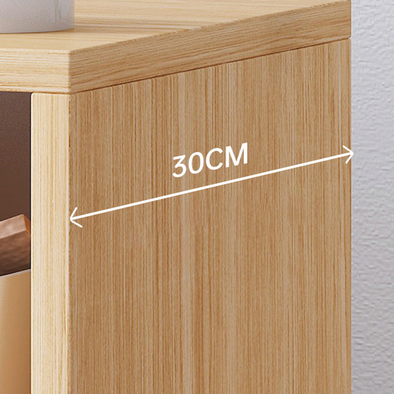 Modern Wooden Night Stand 18.8"/26.7" Tall Nightstand with Shelves