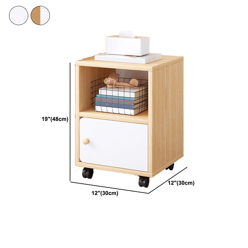 Modern Wooden Night Stand 18.8"/26.7" Tall Nightstand with Shelves