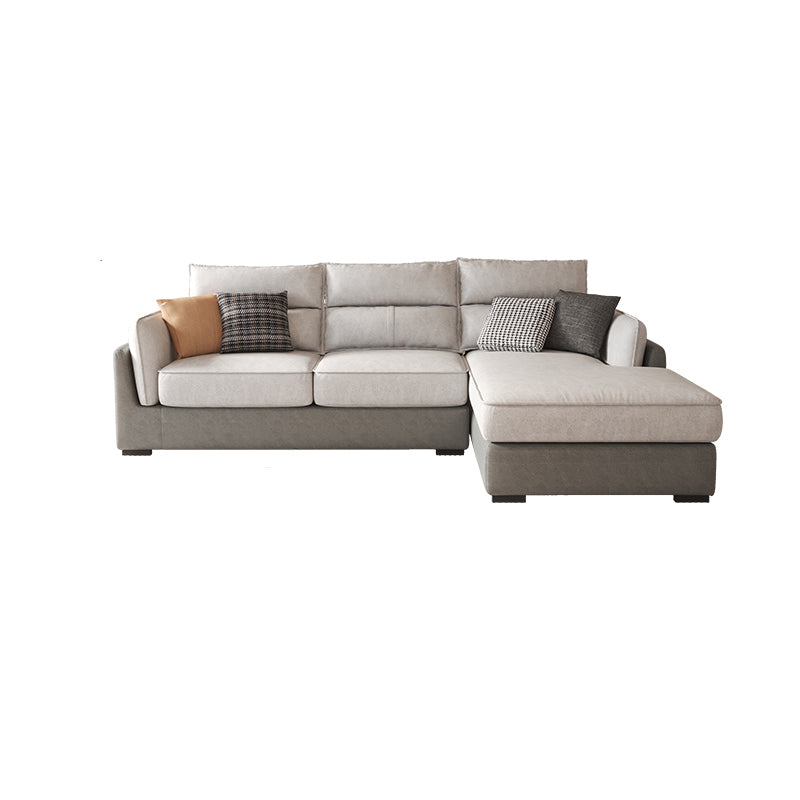 Solid Wood Sofa Square Arm Removable Cushions Faux Leather for Living Room