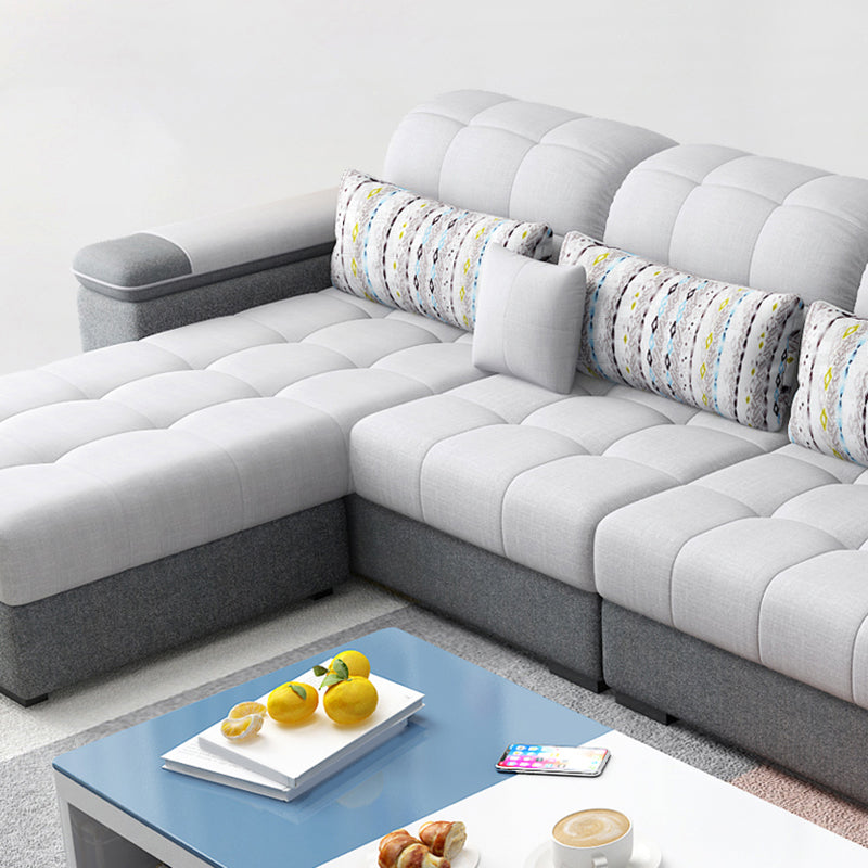 Contemporary Pillow Top Arm Furniture Sectionals in Grey for 3/4/5 People