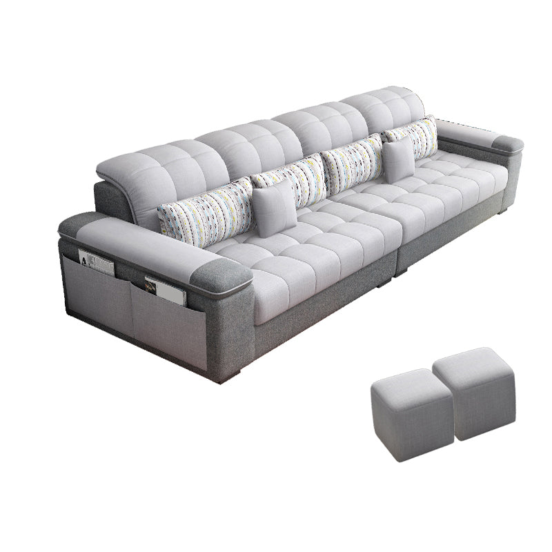 Contemporary Pillow Top Arm Furniture Sectionals in Grey for 3/4/5 People