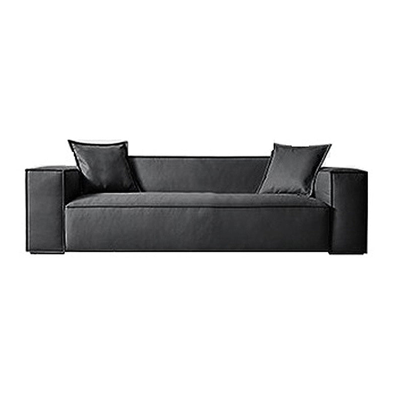 Stain Resistant Stationary Faux Leather Living Room Square Arm Settee