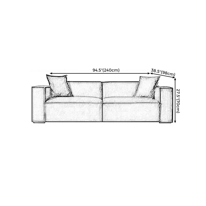 Stain Resistant Stationary Faux Leather Living Room Square Arm Settee