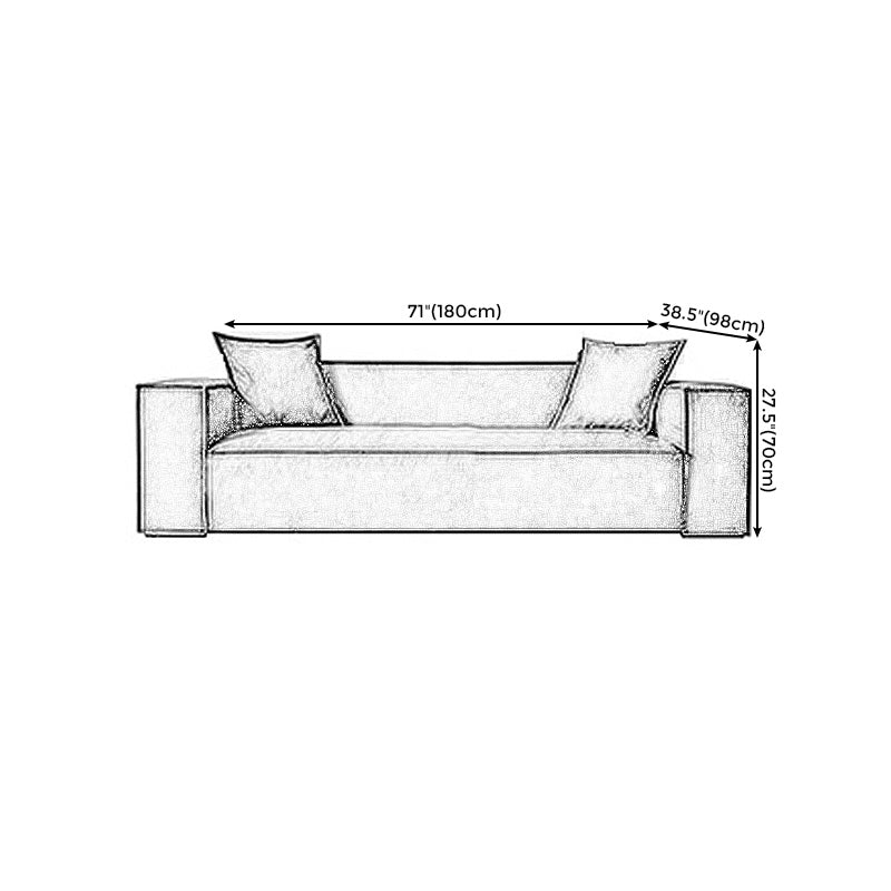Stain Resistant Stationary Faux Leather Living Room Square Arm Settee