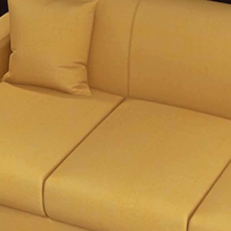Contemporary Cotton Blend Standard Cushions Square Arm Settee Bench