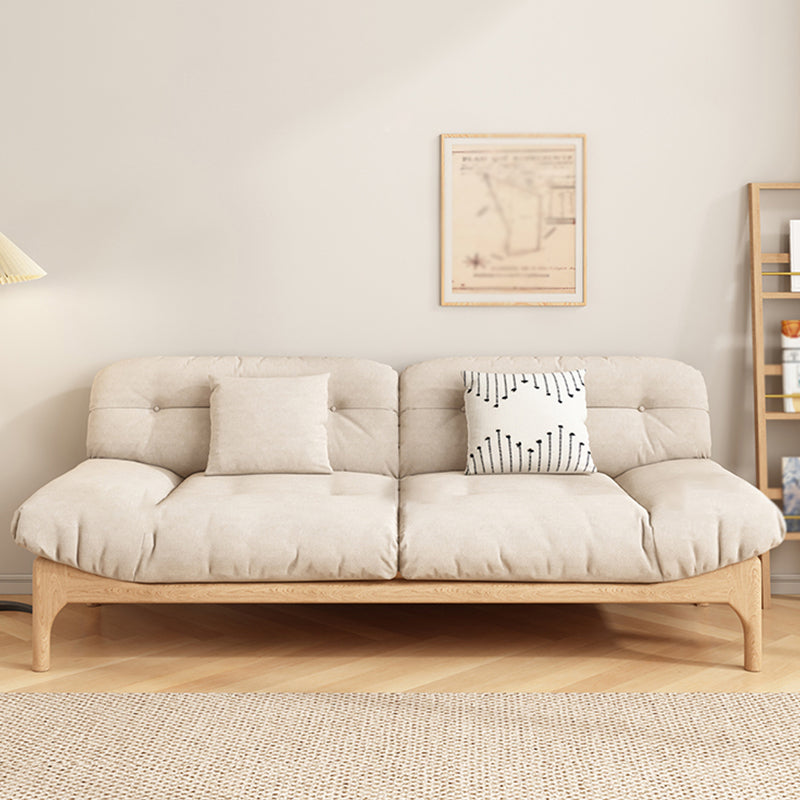 Contemporary Tufted Back Settee Armless Standard Sofa with Slipcover