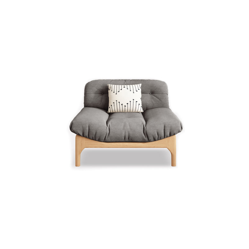 Contemporary Tufted Back Settee Armless Standard Sofa with Slipcover
