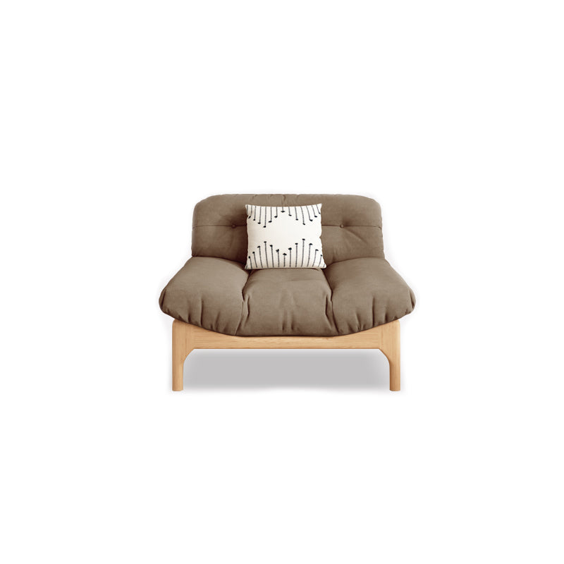 Contemporary Tufted Back Settee Armless Standard Sofa with Slipcover