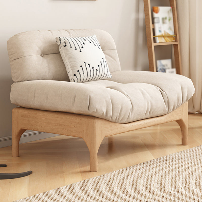 Contemporary Tufted Back Settee Armless Standard Sofa with Slipcover