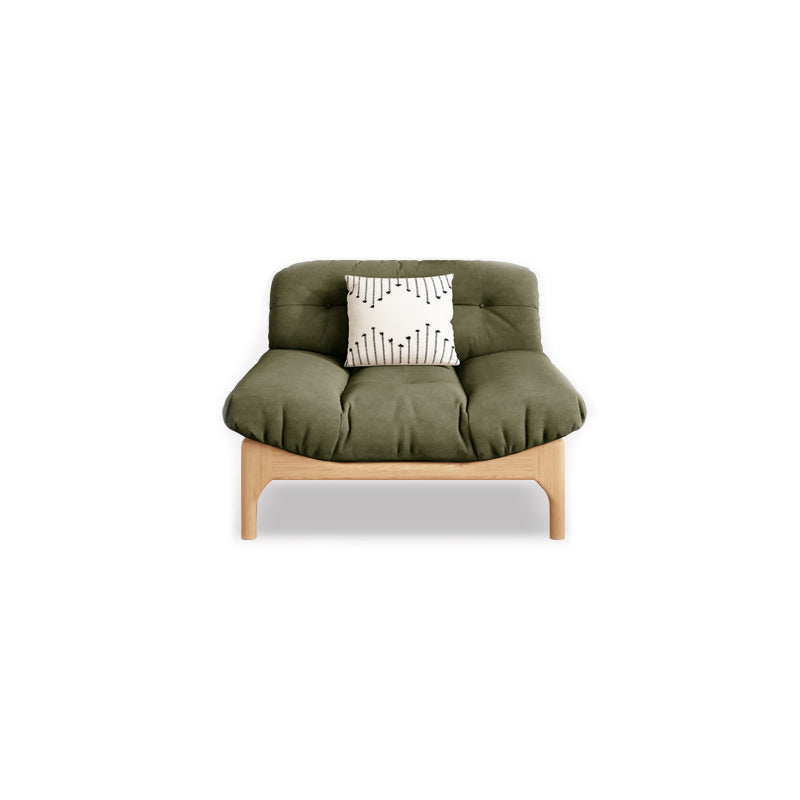 Contemporary Tufted Back Settee Armless Standard Sofa with Slipcover