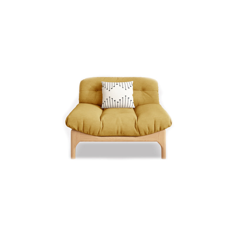 Contemporary Tufted Back Settee Armless Standard Sofa with Slipcover