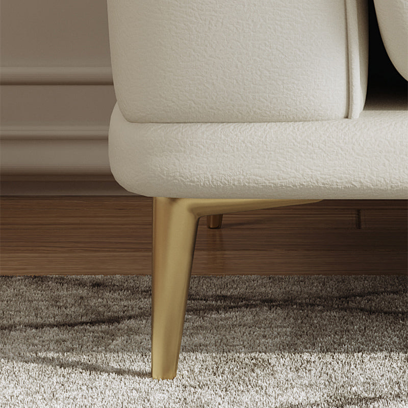 Stationary White Stain Resistant Living Room Pillow Top Arm Standard Settee