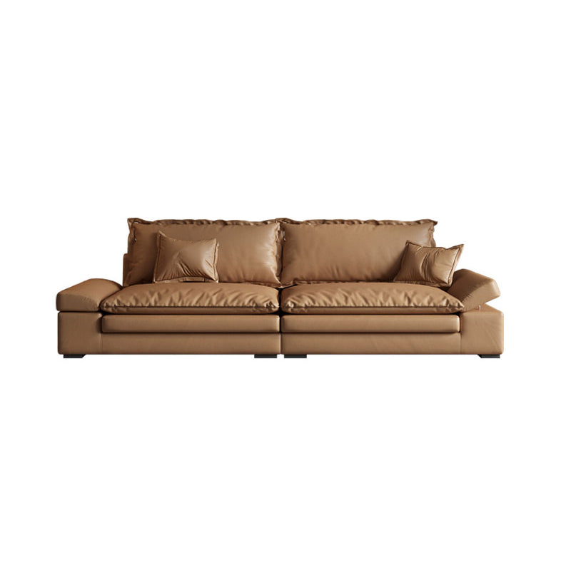 Contemporary Dark Brown Cushions Standard Square Arm Seating