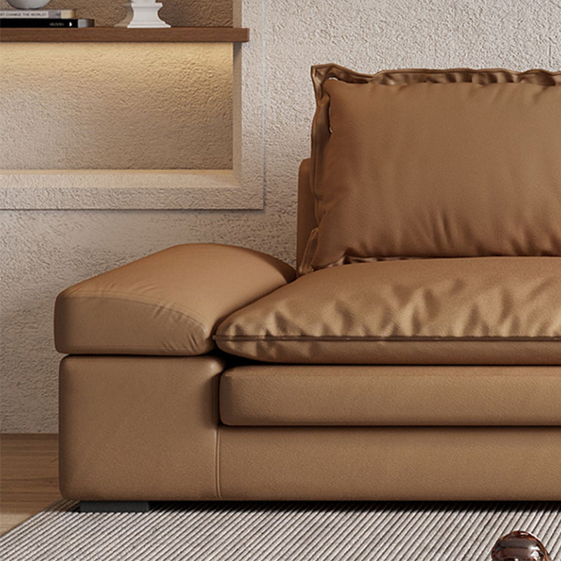 Contemporary Dark Brown Cushions Standard Square Arm Seating