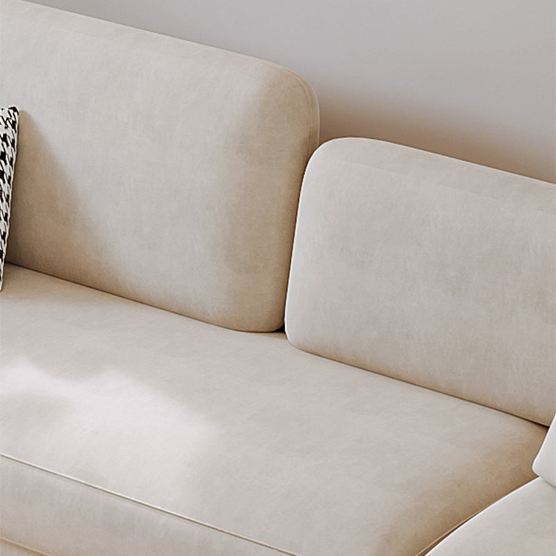 Contemporary Square Arm Sofa Couch Standard Velvet Settee Couch