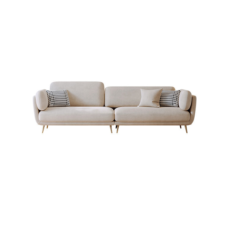 Contemporary Square Arm Sofa Couch Standard Velvet Settee Couch