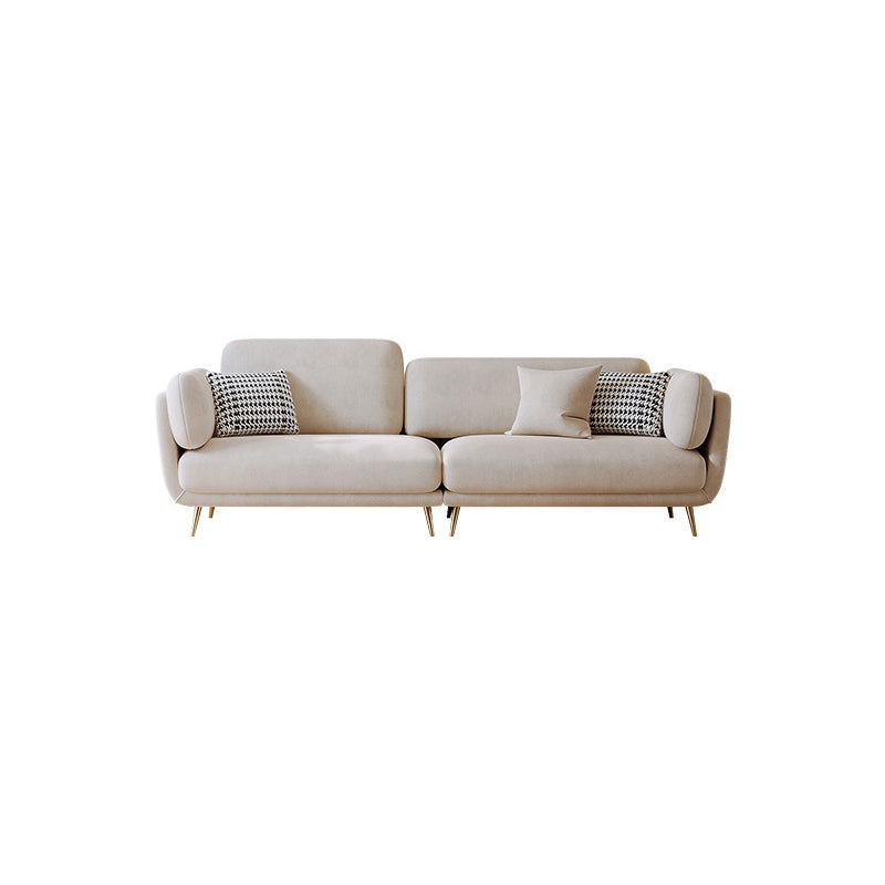 Contemporary Square Arm Sofa Couch Standard Velvet Settee Couch