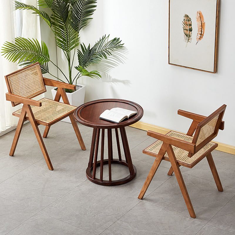 Wood 20" L x 20" W x 31.8" H Armless Solid Wood Frame Chair for Living Room