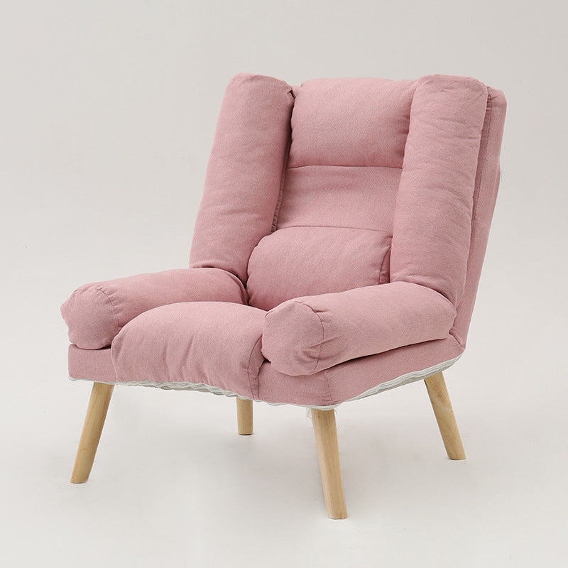 29.52"Wide Armchair Cotton Blend Arm Chair with Basic Four Legs and Pillow Back