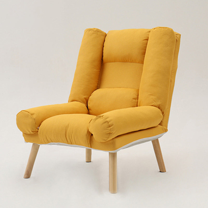 29.52"Wide Armchair Cotton Blend Arm Chair with Basic Four Legs and Pillow Back