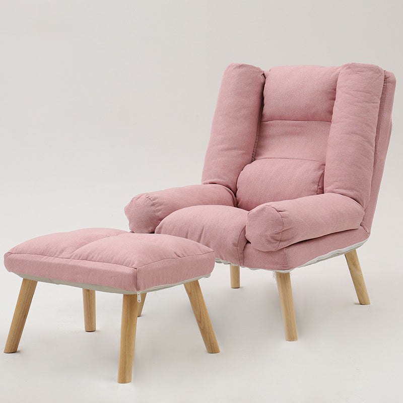 29.52"Wide Armchair Cotton Blend Arm Chair with Basic Four Legs and Pillow Back