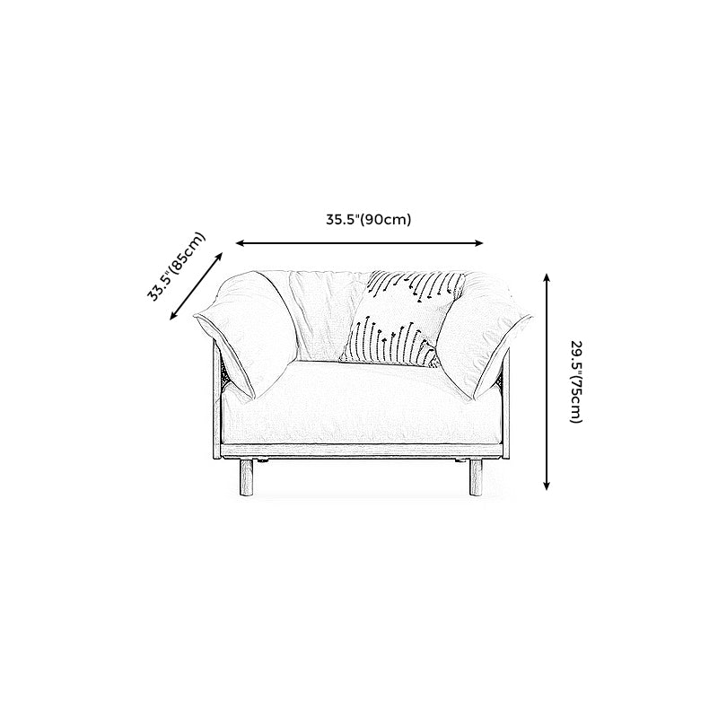 Stationary Cotton Living Room Pillow Top Arm Standard Cushions Seating