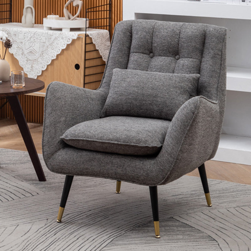 Modern 30.7" Wide Barrel Accent Chair with Basic Four Legs for Bedroom and Living Room
