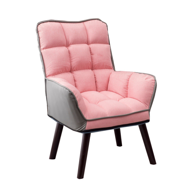 PU Leather Arm Chair 30.70" L x 20.86" W x 39.37" H Biscuit Back Accent Armchair