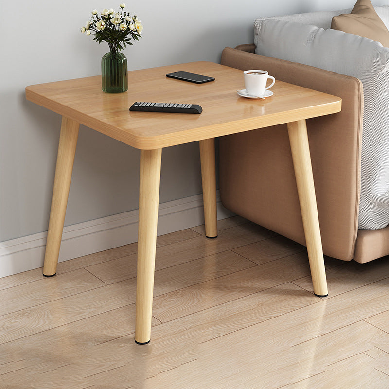 Scandinavian 16.5-inch Tall Wood Top End Table Square 4 Legs Side Table