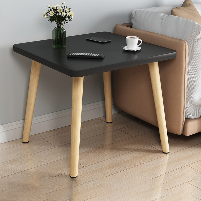 Scandinavian 16.5-inch Tall Wood Top End Table Square 4 Legs Side Table
