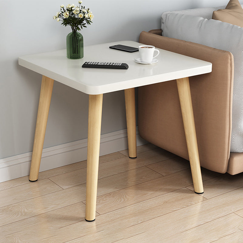 Scandinavian 16.5-inch Tall Wood Top End Table Square 4 Legs Side Table