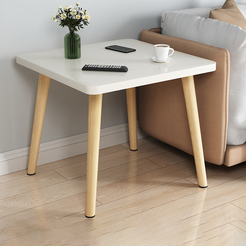 Scandinavian 16.5-inch Tall Wood Top End Table Square 4 Legs Side Table