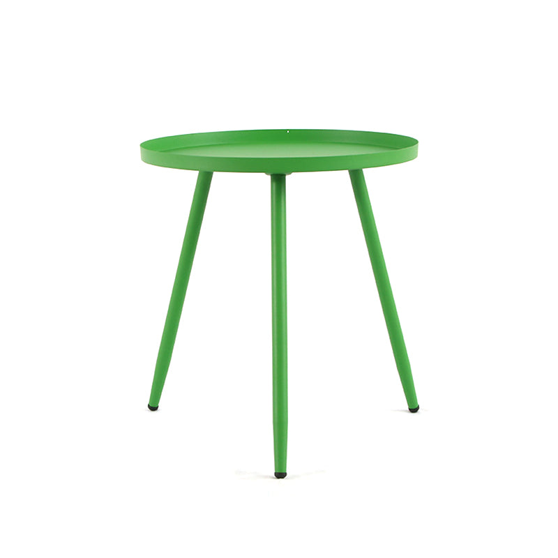 Contemporary 3 Legs Coffee Table Metal Tray Top Cocktail Table