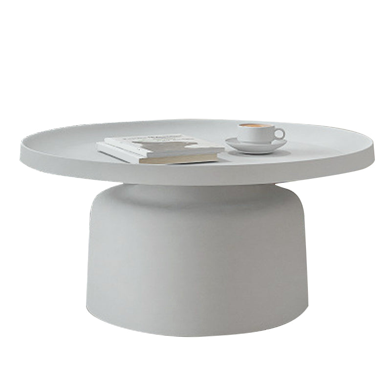 Black/White Pedestal Coffee Table Modern Marble Cocktail Table for Room