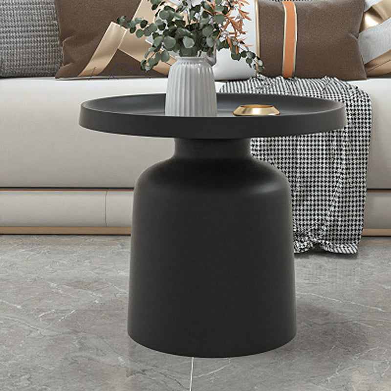 Black/White Pedestal Coffee Table Modern Marble Cocktail Table for Room