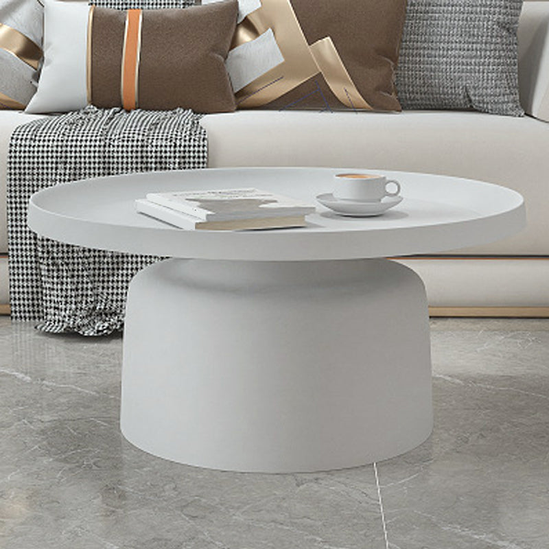 Black/White Pedestal Coffee Table Modern Marble Cocktail Table for Room