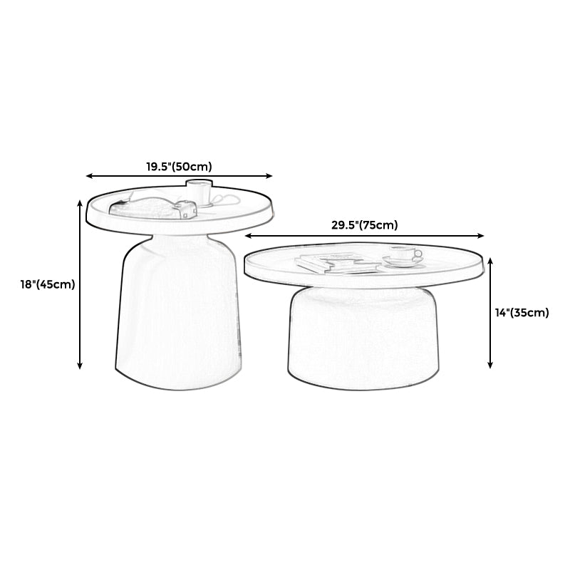 Black/White Pedestal Coffee Table Modern Marble Cocktail Table for Room