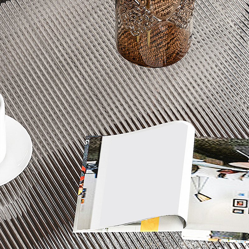 Round 4 Legs Coffee Table 2-Tier Cocktail Table with Wood Accents