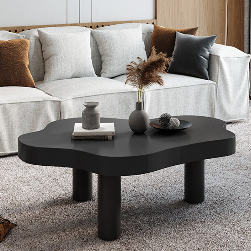 Contemporary 3 Legs Coffee Table Wood Cloud Shaped Cocktail Table
