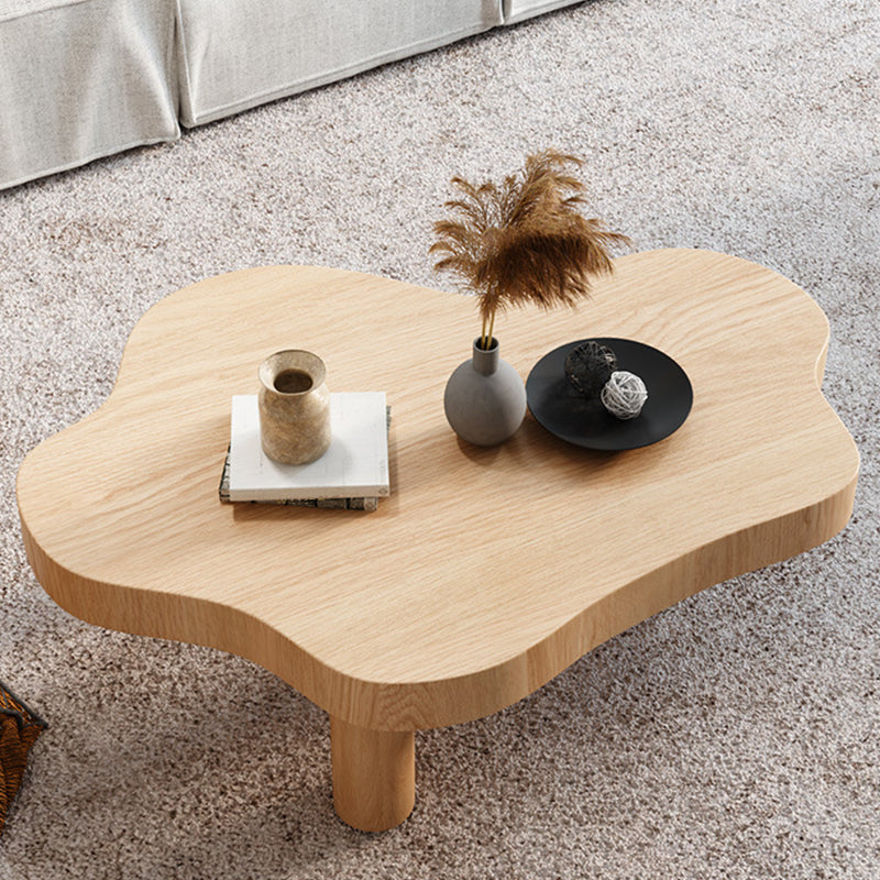 Contemporary 3 Legs Coffee Table Wood Cloud Shaped Cocktail Table