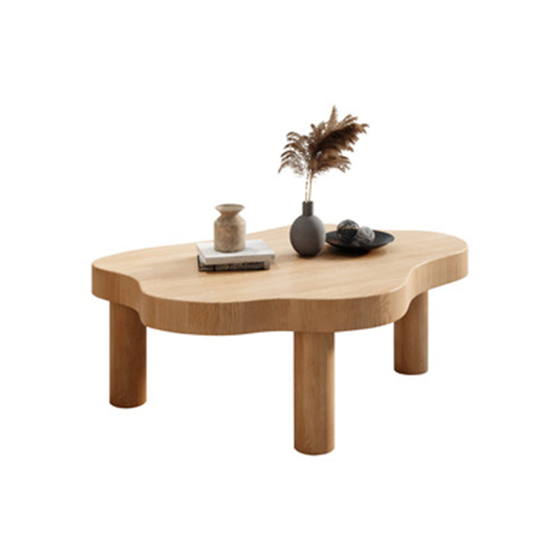 Contemporary 3 Legs Coffee Table Wood Cloud Shaped Cocktail Table