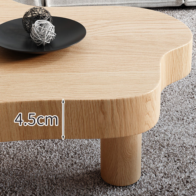 Contemporary 3 Legs Coffee Table Wood Cloud Shaped Cocktail Table