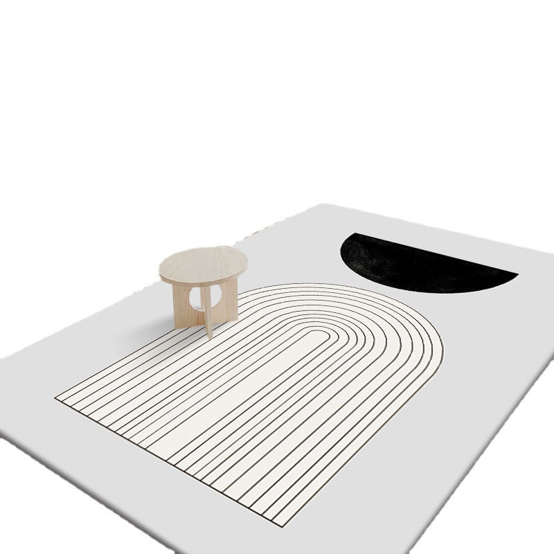 White Line Carpet Polyester Nordic Carpet Stain Resistant Carpet for Home Decor