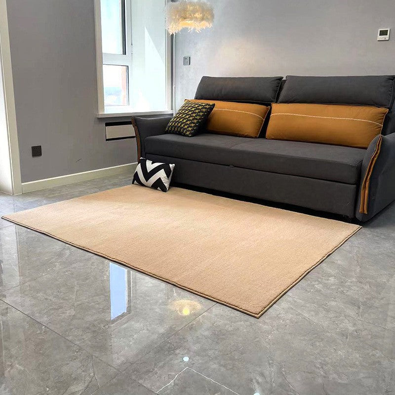 Pink Casual Rug Polyester Solid Color Rug Stain Resistant Rug for Living Room